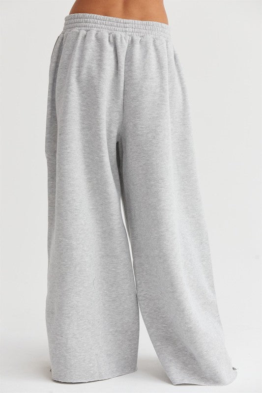 Wide Leg Side Zipper Sweatpants