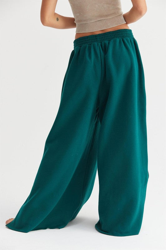 Wide Leg Side Zipper Sweatpants