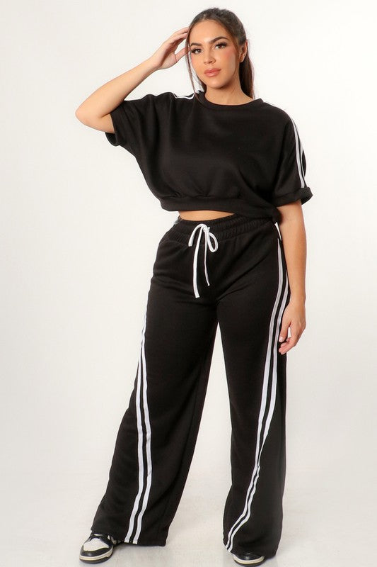 Crop Top and Wide Leg Lounge Set