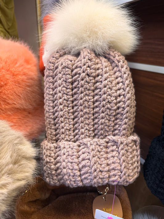 Hand Made Oversized Pom Pom Hat