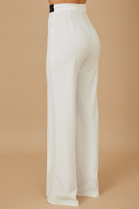 High Waist Color Block Pants