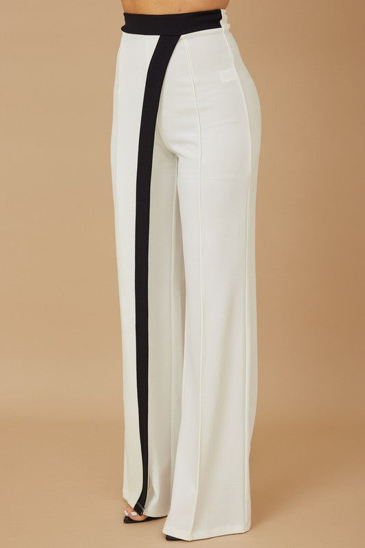 High Waist Color Block Pants