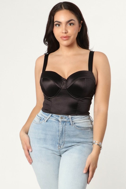 Satin Crop Bra Top