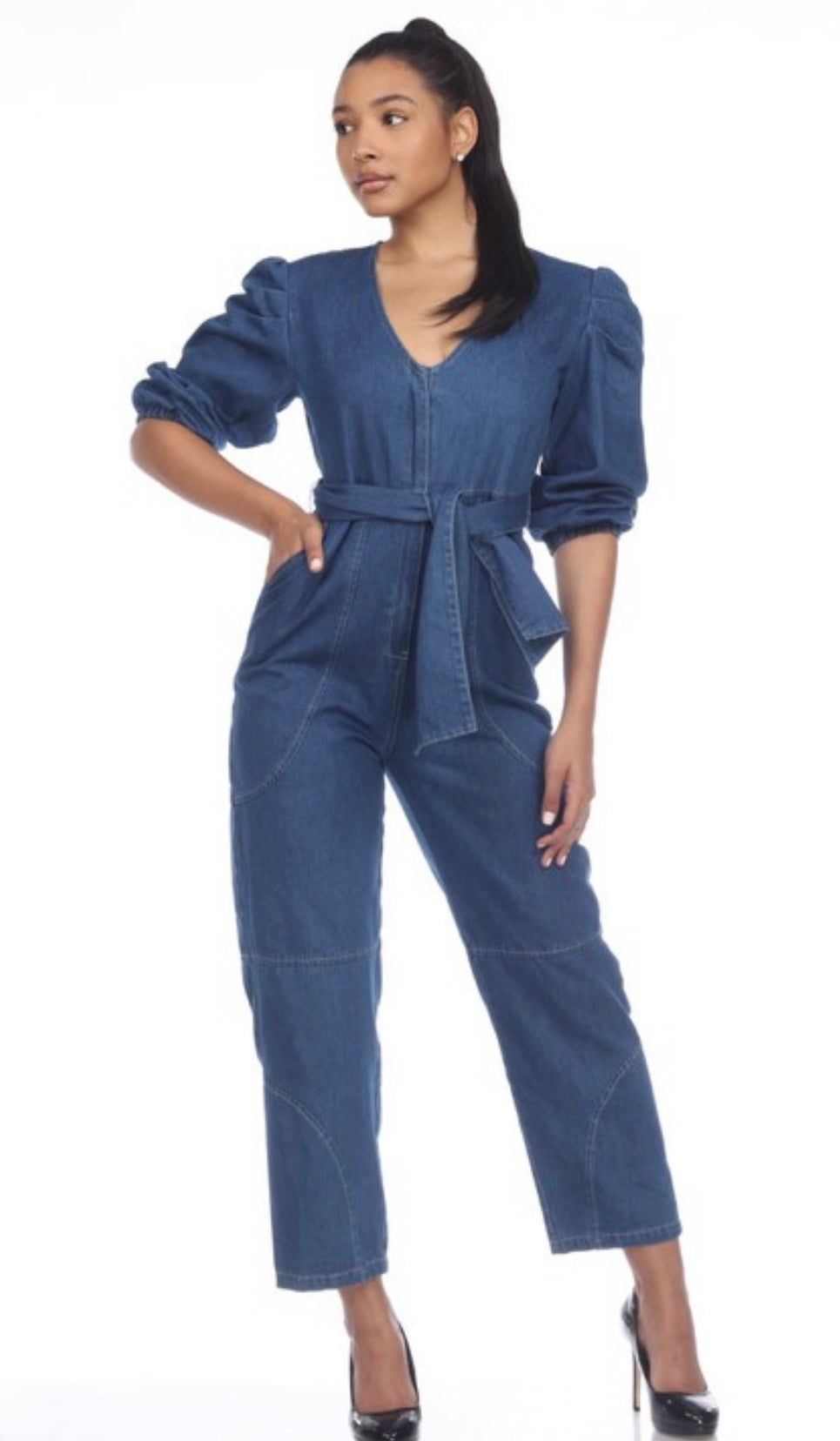 Denim Straight Leg One Piece