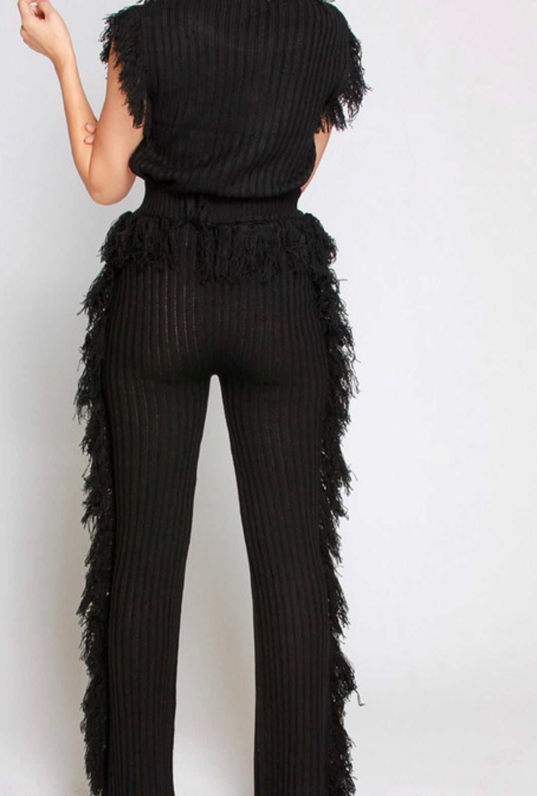 Fringes Sweater Pants Set