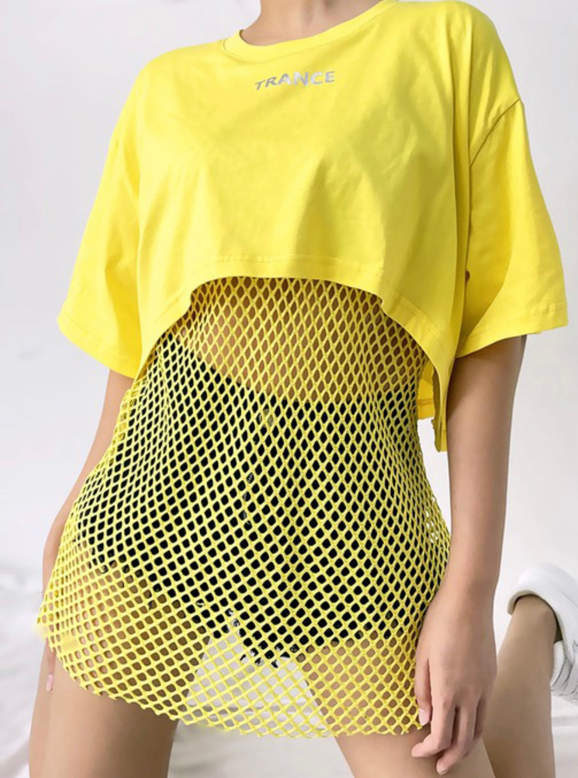 Two Piece Crop Top Fishnet