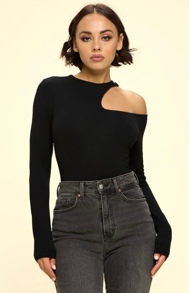 Cut Out Shoulder Bodysuit