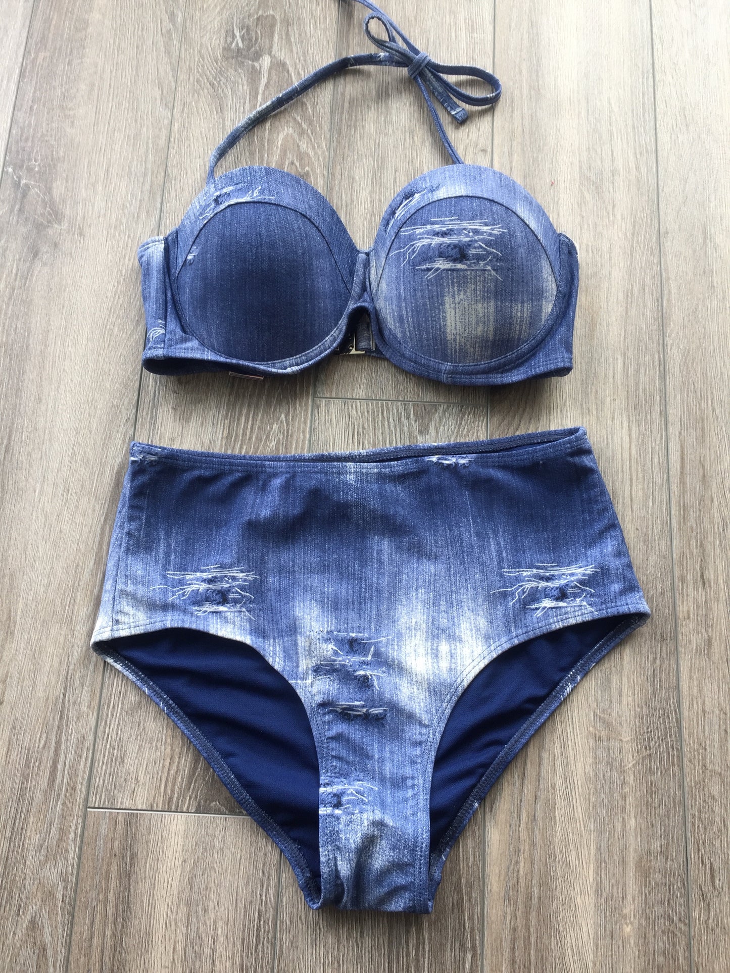 Highwaist Denim Look Swimsuit