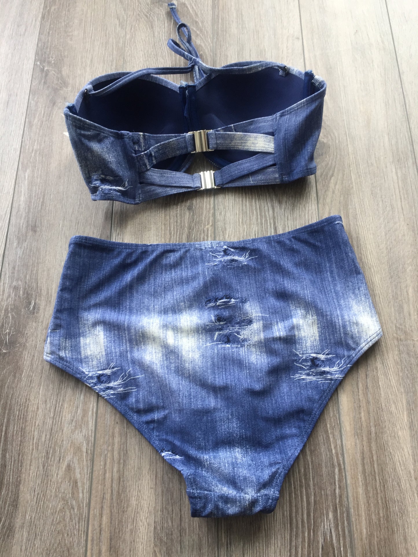 Highwaist Denim Look Swimsuit